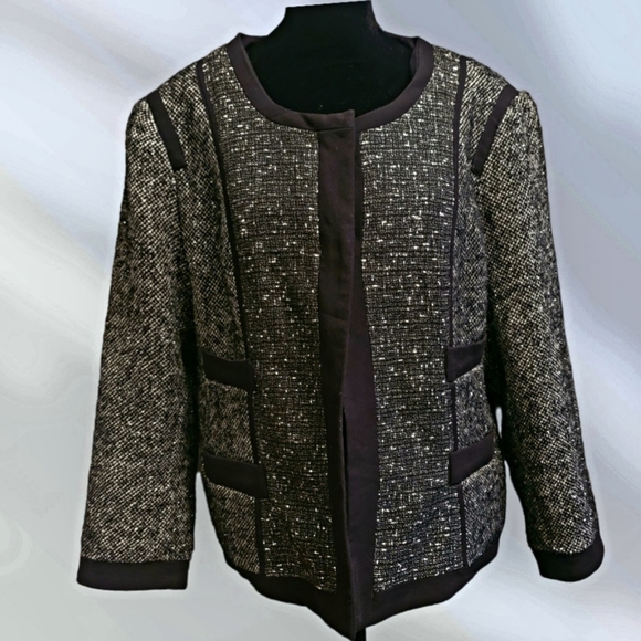 Narciso Rodriguez for Design Nation Metallic Tweed Blazer Jacket Size XL - Picture 2 of 7